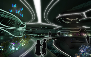 Illustration for article titled Tron-like House of the Future will be built over a Beijing mall